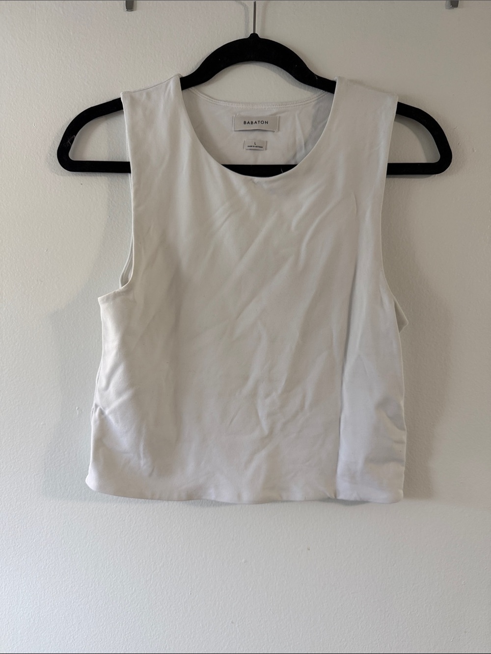 Babaton White Sleeveless Crewneck Tank